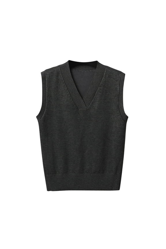 Sweater Vest Women Plus Size Women's New Fall And Winter Warm Keeping Fashion V-Neck Knitted Overlapping Cuff Sweater