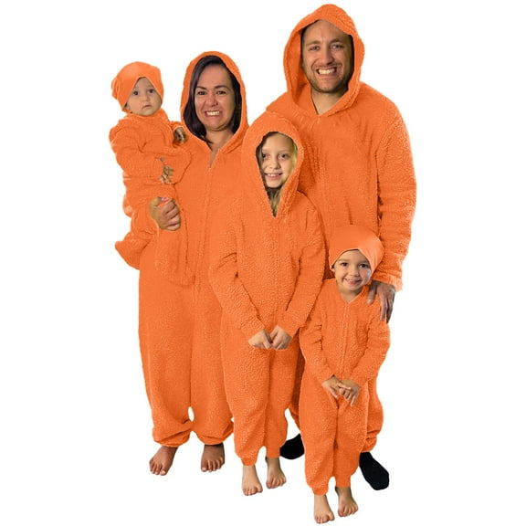 Fjofpr Family Christmas Pajamas Matching Sets Parent-child Attire Sleepwear Solid Homewear Hooded Long Sleeve Pajamas Jumpsuits