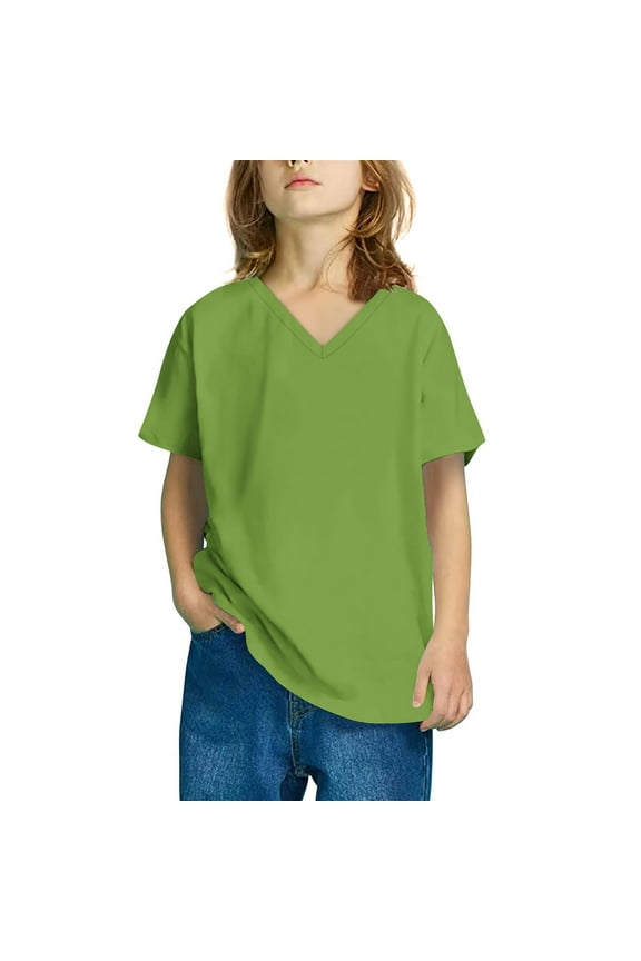 Girls Clothes under $5.00 Girls Clothes Size 7 under $5 Shirts For Kids Short Sleeve Graphic T-Shirt V Neck Top For 3-14 Years Girls And Boy T-Shirt Tee
