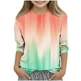 thumbnail image 1 of Fjofpr Girls Clothes under $5.00 Girls Clothes Size 8/9 on Summer And Spring Toddler Girls Kids Fashion Children Round Neck 3/4 Sleeve Printing T-Shirt Blouse (3-12 Years), 1 of 5