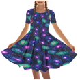 thumbnail image 1 of Fjofpr Girls Clothes Clearance under $10 Girls Middle-aged Children Short Sleeved Round Neck Dresses Children's Practice Clothes Dance Dresses（5-15Y）, 1 of 6