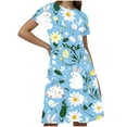 thumbnail image 1 of Fjofpr Girls Dresses $ 10.00 Toddler Kids Girls Print Short Sleeve Stretchy Dress A Line Dress（4-14Years）, 1 of 6