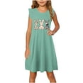 thumbnail image 1 of Fjofpr Girls Dresses $ 5.00 Toddler Girls Dress Summer Ruffle Sleeve Sundress Outfit For Kids 4-14T, 1 of 7