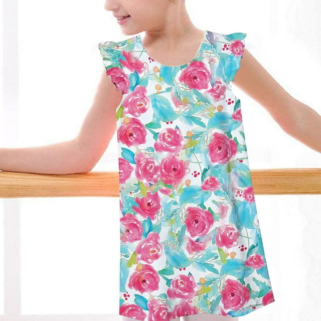 Fjofpr Girls Dresses Clearance 512Years Digital Print Fruit Fresh