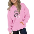 thumbnail image 1 of Fjofpr Girls Hoodies Boys Hoodies Boys And Girls Casual Long Sleeve Hoodies Cute Oversized Fleece Pocket Sweatshirt Tops Pink 9 Years, 1 of 4