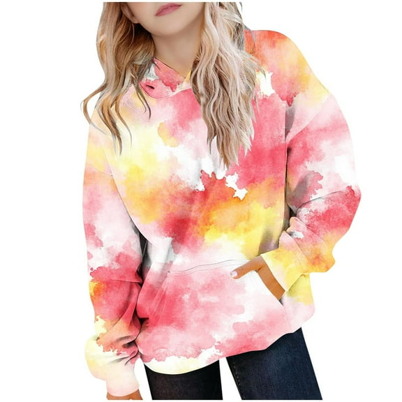 Fjofpr Girls Hoodies Boys Hoodies Children's Shirt Long Sleeved Pattern T-shirt Printed Round Neck Short Top Suitable For Boys And Girls Aged Hooded Sweatshirt Watermelon Red 2 Years