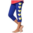 thumbnail image 1 of Fjofpr Girls Leggings 5T Toddler Kids Fashion Baesball Print Summer Leisure Yoga Sports Frenum Cropped Pants Blue 6 Years, 1 of 4