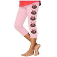 thumbnail image 1 of Fjofpr Girls Leggings 5T Toddler Kids Fashion Baesball Print Summer Leisure Yoga Sports Frenum Cropped Pants Pink 6 Years, 1 of 4
