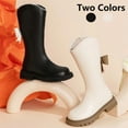 thumbnail image 1 of Fjofpr Girls Shoes Big Girls Boots Size 2 Fall And Winter Fashion Bow Knot Long Barrel Leather Little Girl Fashionable Princess Boots 10 Years, 1 of 6