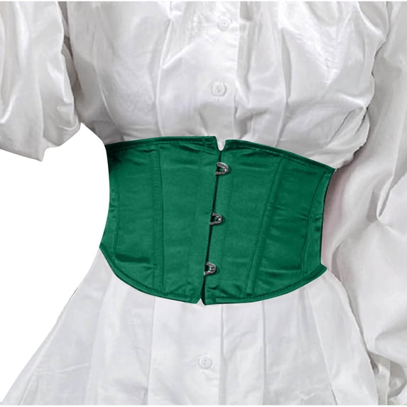 Fjofpr Green Corset Tops for Women Fashion Women's Casual Solid Waist Tie Buckle Strap Straps Bodybody Shape Waist Trainer Zipper Top