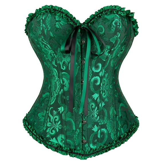 Fjofpr Green Corset Tops for Women Fashion Women's Plus Size Boned Corsets Shapewear Outfit Solid Sexy Underwear Shapewear
