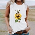 thumbnail image 1 of Fjofpr Hanes Tank Top Women 2024 Women's New Loose Casual Fashion Crew-neck All-matching Printed Top White XL, 1 of 4