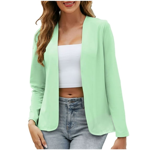 Fjofpr Holiday! Cardigans for Women Trendy Blazer Jackets for Women Women'S Solid Color Recreational Suit Coat Tops Women's Color Casual Fashion Long-sleeved Cardigan Jacket Coat Outerwear