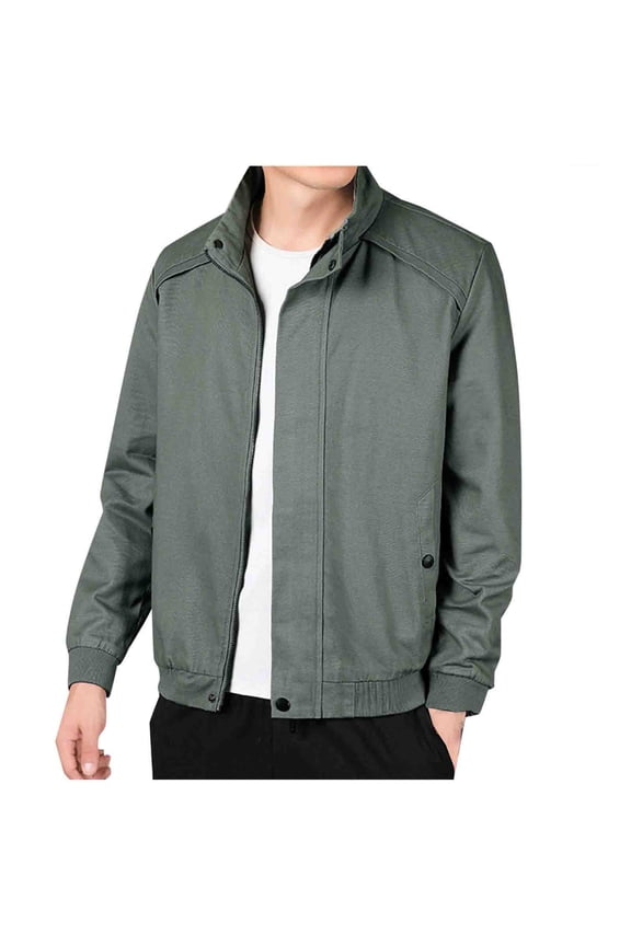 Jackets for Men Big and Tall Jackets for Men Lightweight Man Zipper Pocket Jacket Outdoors Windproof Leisure Time Ventilation Comfortable Fashion Solid Color Baseball Loose Coat