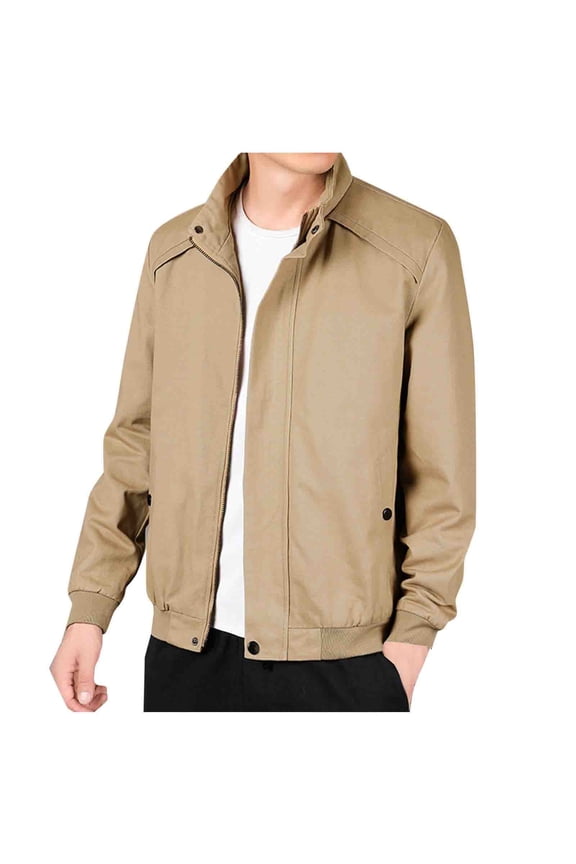 Jackets for Men Big and Tall Jackets for Men Lightweight Man Zipper Pocket Jacket Outdoors Windproof Leisure Time Ventilation Comfortable Fashion Solid Color Baseball Loose Coat