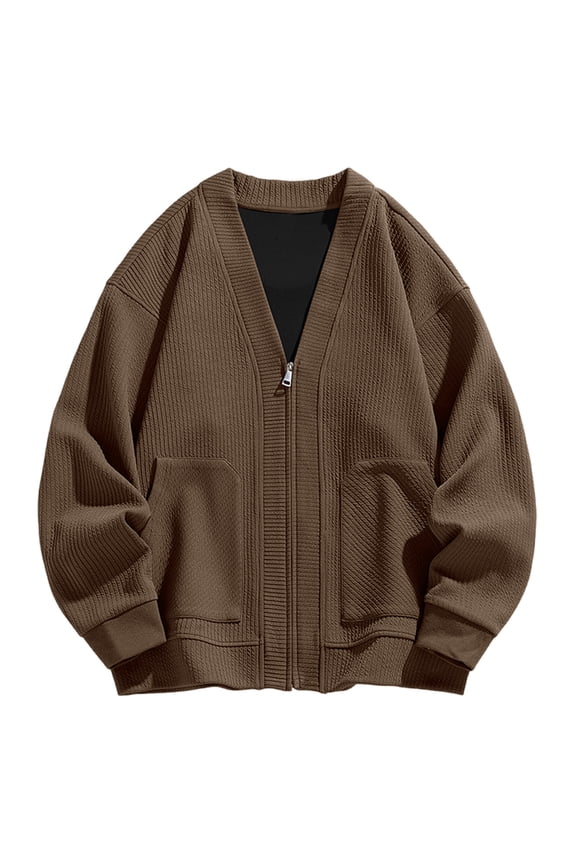 Jackets for Men Big and Tall Jackets for Men Lightweight Fashion Men's Solid Temperament Long Sleeve Hoodless Casual Outwear Jackets