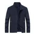 thumbnail image 1 of Fjofpr Jackets for Men Big and Tall Jackets for Men Lightweight Men Casual Zipper Solid Pockets Long Sleeve Standup Collar Outwear Coat, 1 of 1