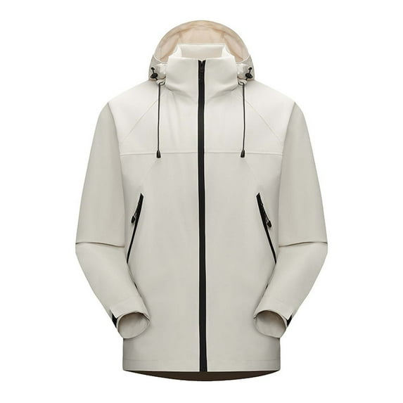 Fjofpr Jackets for Men Clearance Men's Thin Jacket Casual Sports Windbreaker Long Sleeve Hooded Casual Outwear Jackets