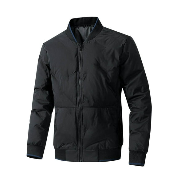 Fjofpr Jackets for Men No Hood Men's Fashion Casual Solid Color Pockets Jacket Long Sleeve Hoodless Casual Outwear Coat