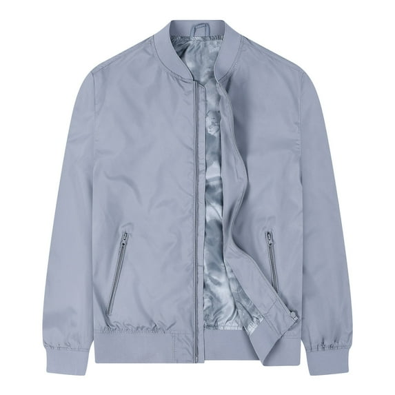 Fjofpr Jackets for Men No Hood Men's Solid Color Lightweight Outdoor Jacket Thin Long Sleeved Jacket