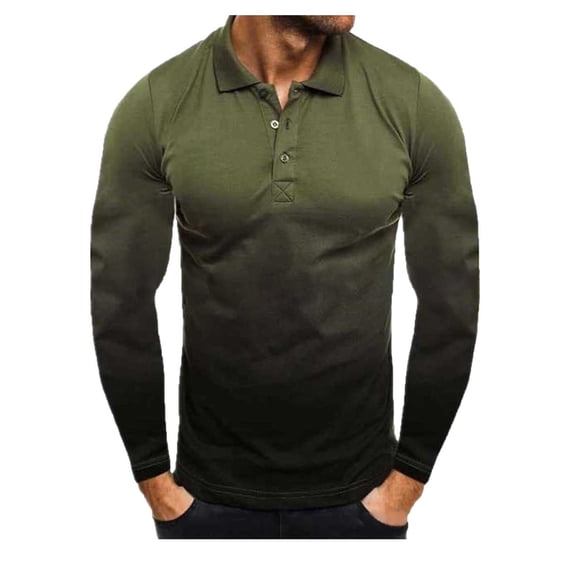 Fjofpr Long Sleeve Shirts for Men Big and Tall Shirts for Men Men's Printing Turn-Down Collar Pullover Tops Casual Basic Long Sleeve T-Shirt