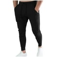 thumbnail image 1 of Fjofpr Men's Workout Athletic Pants Running Sweatpants with Pockets Relaxed Fit Men's Fashion Drawstring Sports Fitness Pants Footband Multi Pockets Sweatpant Full Length Pants, 1 of 8