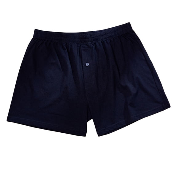 Fjofpr Mens Boxer Briefs Cotton Homewear Men Casual Summer Solid Color Elastic Waist Briefs-Crepe Home Pants Shorts Navy L