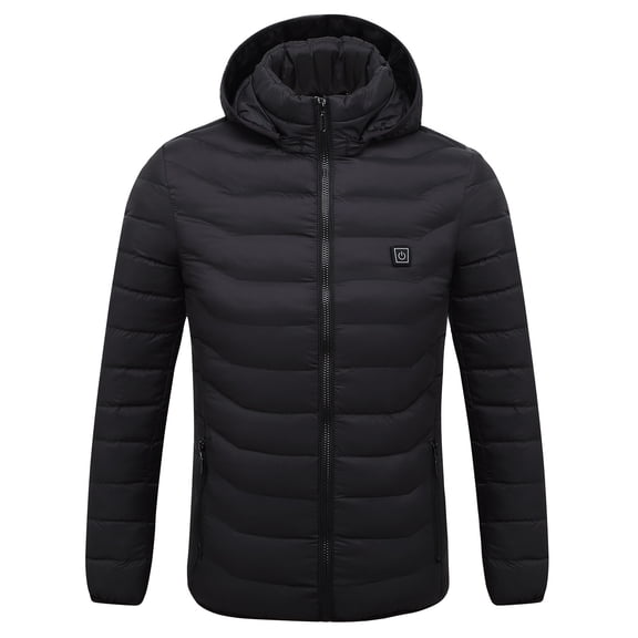 Fjofpr Mens Heated Jackets Black Outdoor Warm Clothing Heated For Riding Skiing Fishing Charging Via Heated Coat
