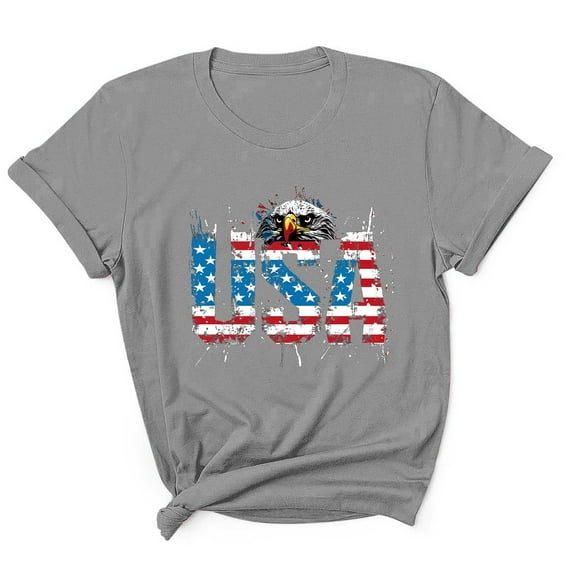 Fjofpr Mens T Shirts Graphic under $ 10.00 Men's Independence Day Printed Short Sleeved T-shirt