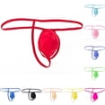 thumbnail image 1 of Fjofpr Mens Thong Underwear G String Solid Color Men's Thin Thong Men's Comfortable Body Breathable Underwear Briefs Hot Pink Free Size, 1 of 3
