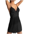 thumbnail image 1 of Fjofpr Night Shirts for Women Women's Solid Color Short Dress with Chest Cushion Camisole Lace Casual Camisole Nightgown Pajamas, 1 of 6