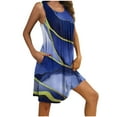 thumbnail image 1 of Fjofpr Nightgowns for Women Sleeveless Women Print with Pockets Sleep Shirts Sleeveless Sleepwear Pleated Front Nightshirt Round Neck Nightdress, 1 of 5