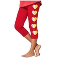 thumbnail image 1 of Fjofpr Pants for Girls 10-12 Toddler Kids Fashion Baesball Print Summer Leisure Yoga Sports Frenum Cropped Pants Red 10 Years, 1 of 4