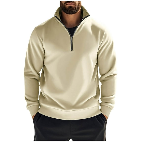 Fjofpr Quarter Zip Pullover Men with Pockets Sweatshirts for Men Hoodies Men Casual Fashion Solid Pullover Long Sleeve Hoodie With Pocket Sweatshirts