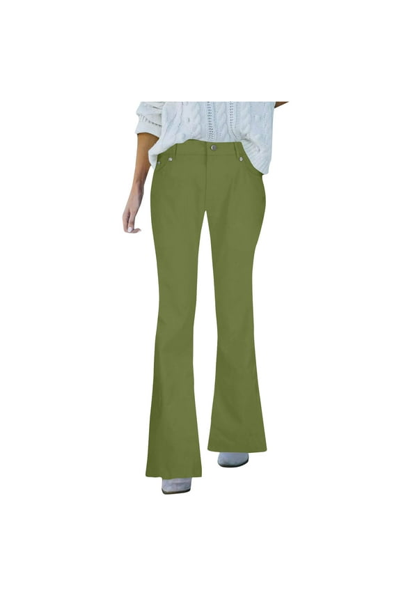 Sale Deal Mid Waisted Jeans for Women Womens Jeans Trendy Fall 2024 Women'S Spring/Summer Solid Color Mid-Waist Pocket Denim Casual Pants