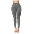 thumbnail image 1 of Fjofpr Sale Deal Ripped Jeans for Women Plus Size Women Mid Waisted Skinny Hole Button Stretch Slim Pants Calf Length Jeans, 1 of 5