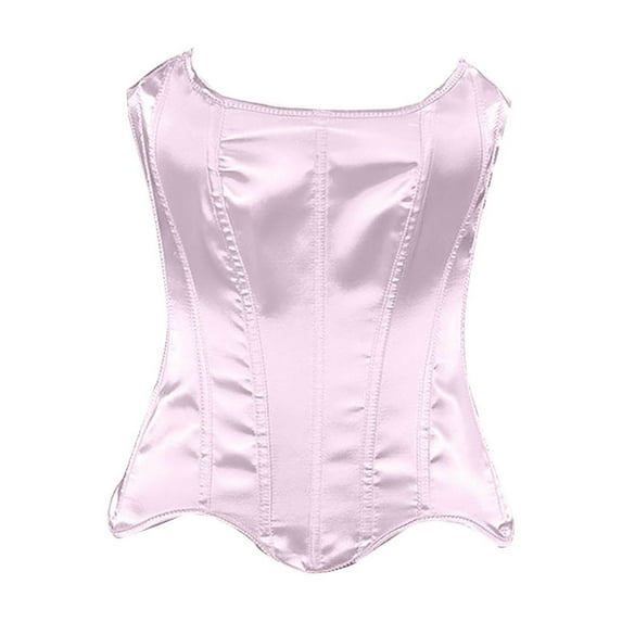 Fjofpr Sale Pink Corset Tops for Women Fashion Women Style Solid Color Backless Ribbon Waist Camisole Shapewear Tops