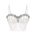 thumbnail image 1 of Fjofpr Sale White Corset Tops for Women Ladies Sexy White Chain Design Superior Sense Outside Wear Fishbone Corset Waist, 1 of 7