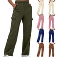 thumbnail image 1 of Fjofpr Savings Clearance 2024! Funicet Cargo Pants for Women Women's Fashionable Casual Elastic Waist With Multiple Pockets, Work Clothes, and Sports Pants Pink XL, 1 of 8