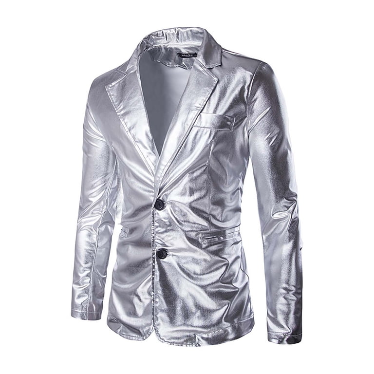 mens silver dress jacket Men's Silver Suit Jacket