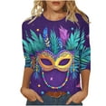 thumbnail image 1 of Fjofpr Shirts for Women Trendy Womens Long Sleeve Tops Casual Women's Fashion Tees Casual Crewneck 3/4 Sleeve Loose T Shirt Ladies Tops Blouses Shirts, 1 of 5