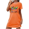 thumbnail image 1 of Fjofpr Shirts for Women Trendy Women's Carnival Short Nightgown With Printed Round Neck And Short Sleeves On The Chest, 1 of 5