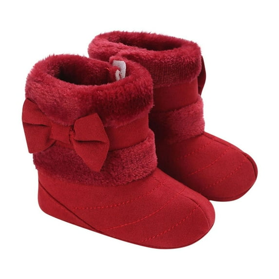 Fjofpr Shoes for Baby Girls Clearance Girls Warm Winter Boots Kids Outdoor Snow Boots for Toddler/Little Kid Children's Baby Boots Cotton Shoes Keep Warm Avoid Slip