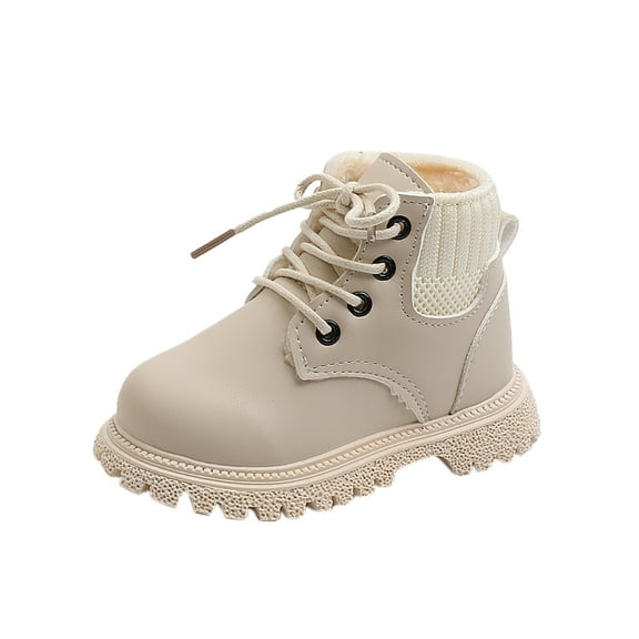 Fjofpr Shoes for Girls Clearance British Style Shoes Girls Winter Shoes for Girls Toddler Shoes Boys Girls British Style Fashion Lacein Non Slip Thicken Keep Warm Comfortable