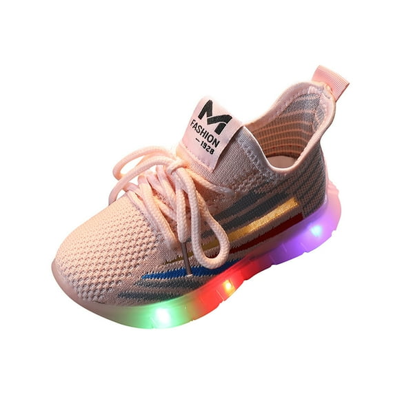 Fjofpr Shoes for Girls Clearance Sneakers for Girls Clearance Sneakers for Boys Light Up Toddler Girl Shoes Light Up Children Kids Baby Girls Boys Bling Led Light Luminous Sport Sneakers Shoes