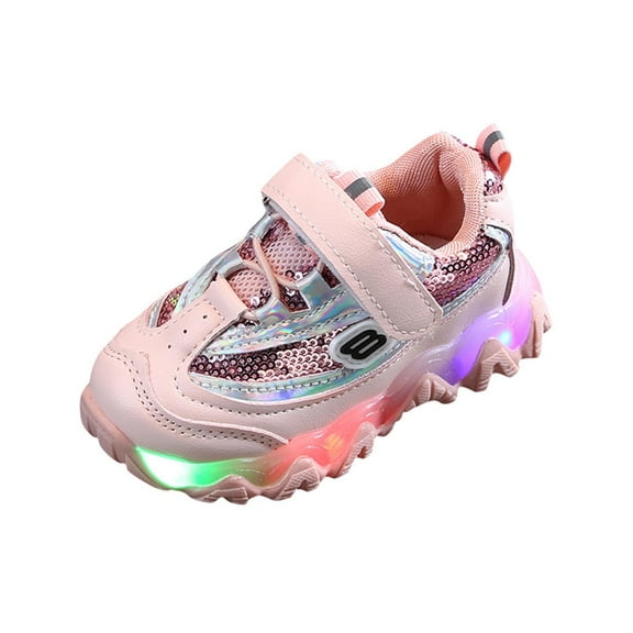Fjofpr Shoes for Girls Clearance Sneakers for Girls Clearance Sneakers for Boys Light Up Toddler Girl Shoes Light Up Spring Children LED Light Up Girls Boys Sport Solid Baby Casual Luminous Shoes