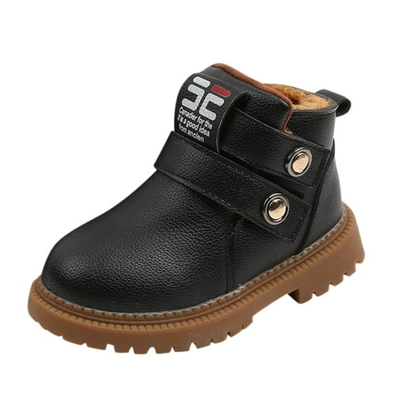 Fjofpr Shoes for Girls Toddler Shoes for Boys Toddler Girl Shoes Black Boots Children Infant Baby Girls Boys Solid Tie Winter Warm Short Boots Casual Shoes