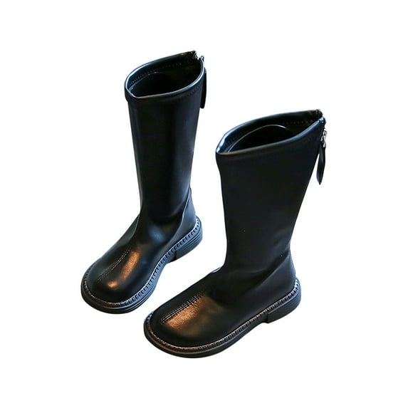 Fjofpr Shoes for Girls Winter Boots for Girls Toddler Leather Boots for Kids Girls Fall/Winter New High Princess Long Fashion Children's Leather Boots