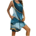 thumbnail image 1 of Fjofpr Sleeping Dresses for Women Women Print with Pockets Sleep Shirts Sleeveless Sleepwear Pleated Front Nightshirt Round Neck Nightdress, 1 of 5