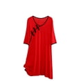 thumbnail image 1 of Fjofpr Sleepwear for Women Women Blouse Plain Casual Fashion Round-Neck Regular Short Sleeve Long Sleepshirts, 1 of 3